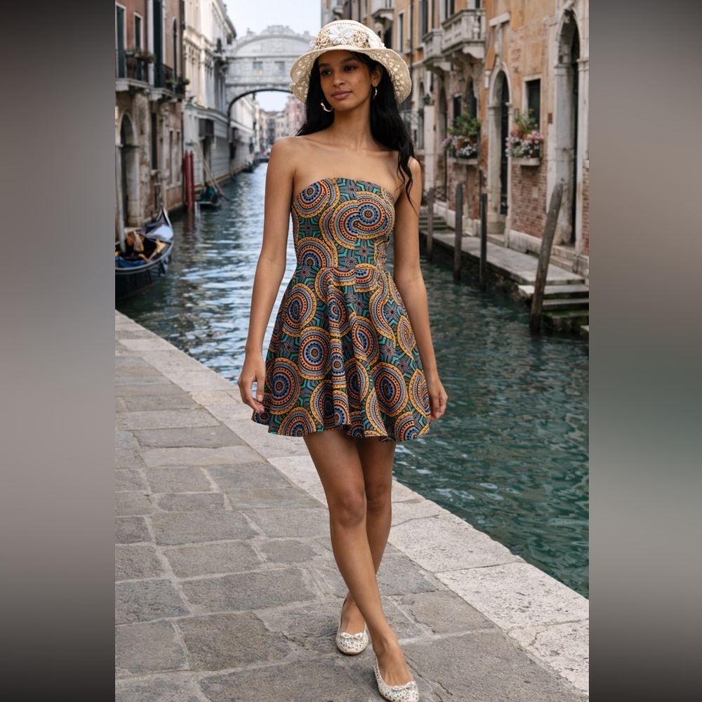 Anthropologie NWT 
KAHINDO STRAPLESS A-LINE DRESS Size XXS.
